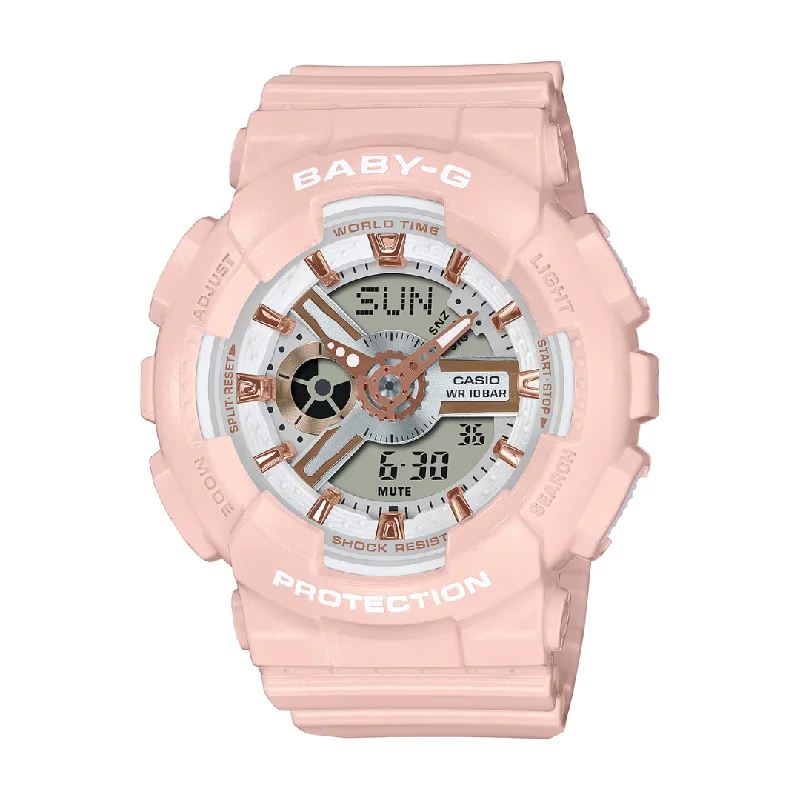 women's Casio for formal events -CASIO BABY-G BA-110XRG-4ADR ANALOG-DIGITAL PINK WATCH