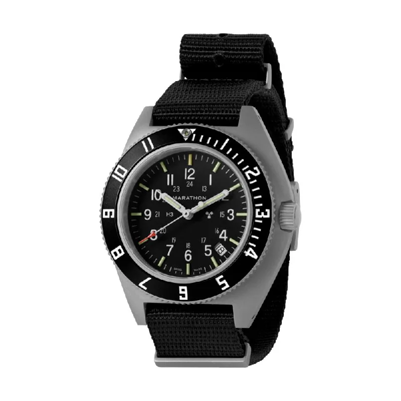 men's field watches with mechanical style design -Pilot's Navigator with Date & Tritium - Stainless Steel Defstan Strap
