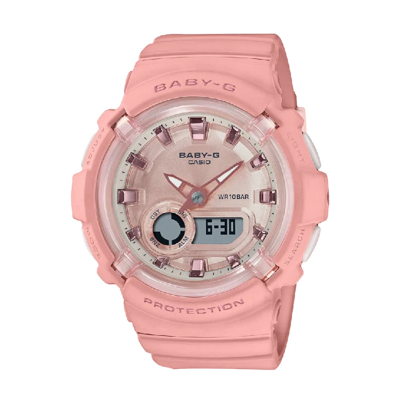 women's Casio durable design watches -CASIO BABY-G BGA-280-4ADR STANDARD ANALOG-DIGITAL PINK WATCH