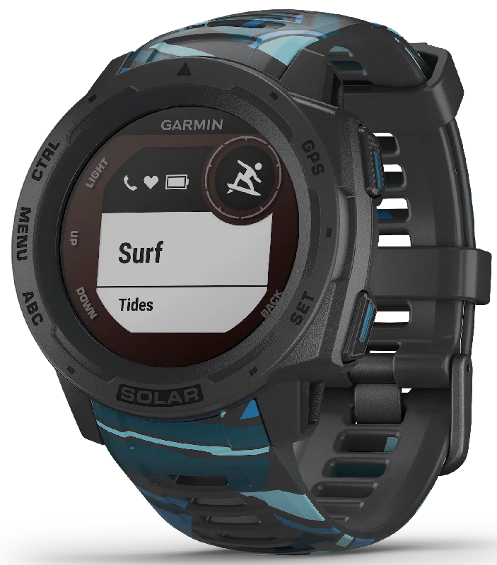 Smart Watches for Mens Support-Garmin Watch Instinct Solar Surf Edition Pipeline