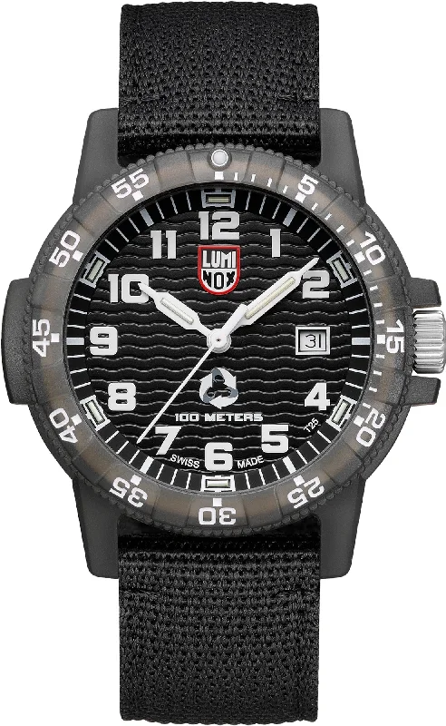 men's mechanical watches for fishing -Luminox Sea Leatherback Sea Turtle Giant 0320 Series Black