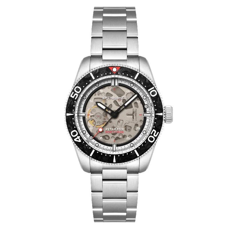 popular men's skeletonized watches -Spinnaker Croft 42 Skeleton Automatic Carbon Black popular men's skeletonized watches -Spinnaker Croft 42 Skeleton Automatic Carbon Black
