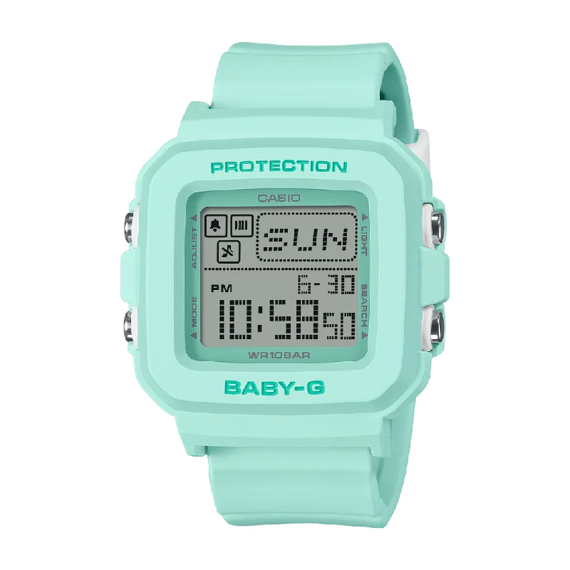 women's Casio with nylon straps -CASIO BABY-G BGD-10-3DR DIGITAL GREEN WATCH