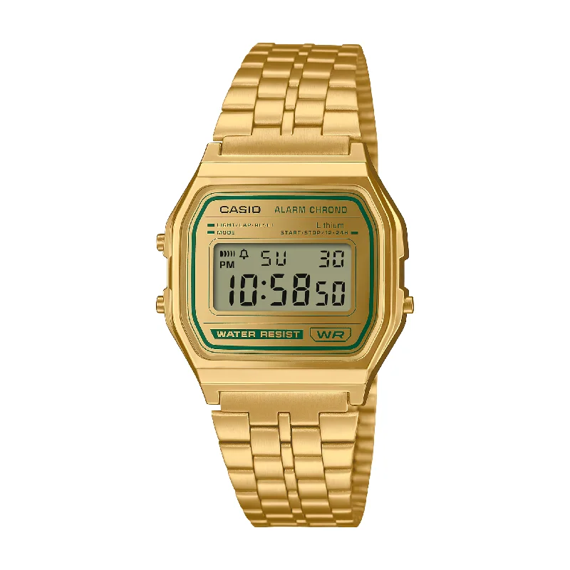 men's Cartier dual time zone design watches -CASIO GENERAL VINTAGE A158WEGV-9ADF DIGITAL MEN WATCH