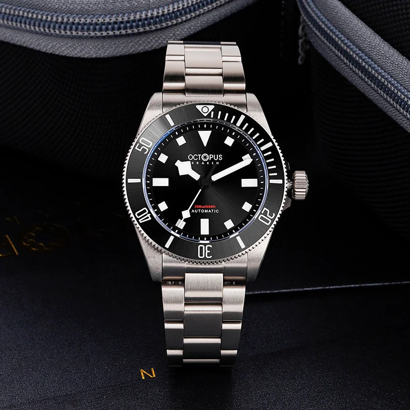 men's dive watches with cyclops lens -Octopus Kraken 39mm Titanium PT5000 Automatic Watch
