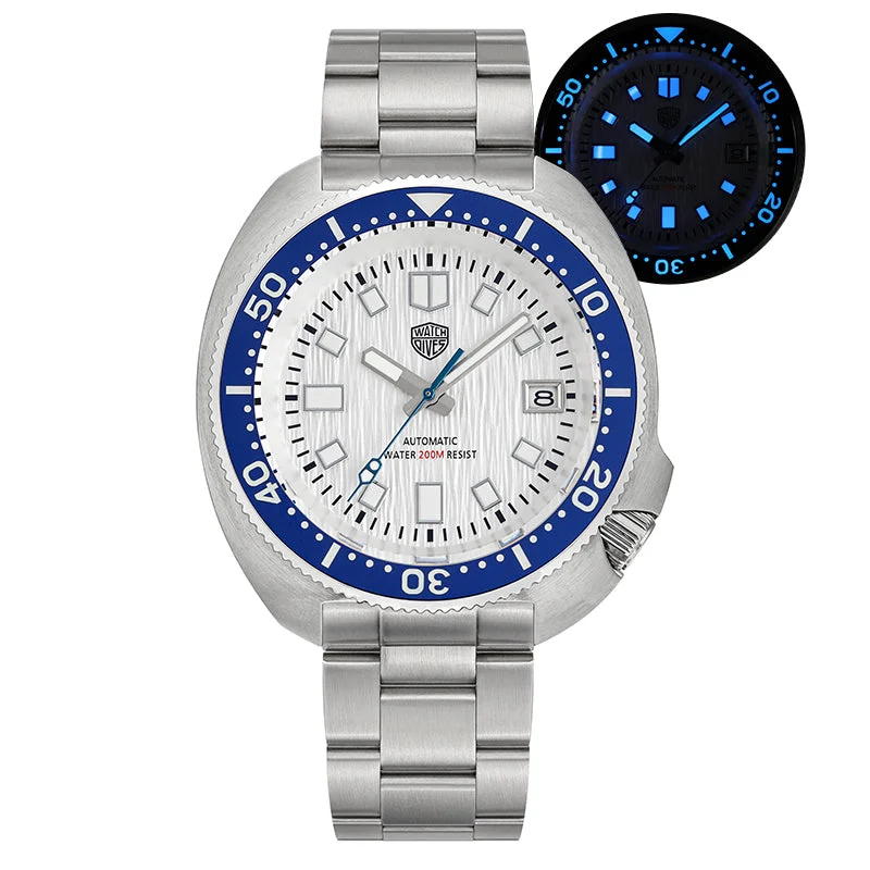 White dial -Blue bezel