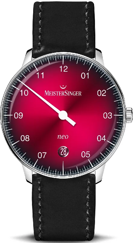 women's mechanical watches with barometer function -MeisterSinger Watch Neo Bordeaux Degrade