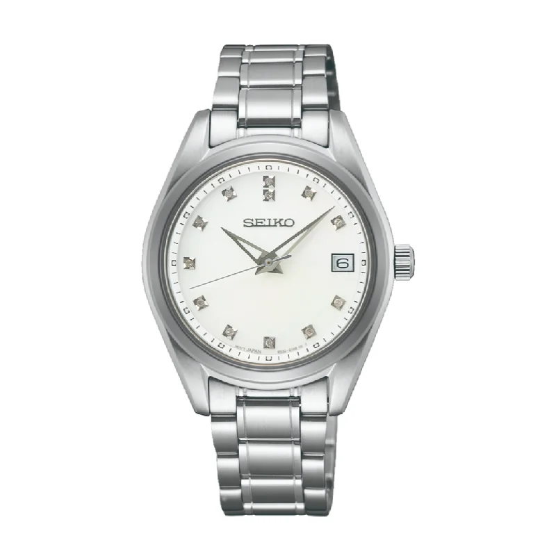 women's mechanical watches with triple time zone design -SEIKO SUR579P1 CONCEPTUAL QUARTZ ANALOGUE 3 HANDS DATE WOMEN WATCH