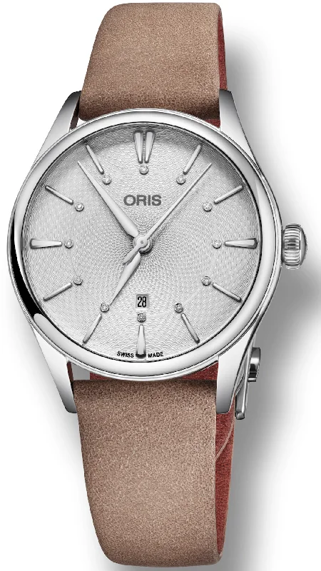 women's mechanical watches with date magnifier design -Oris Watch Artelier Date Diamond