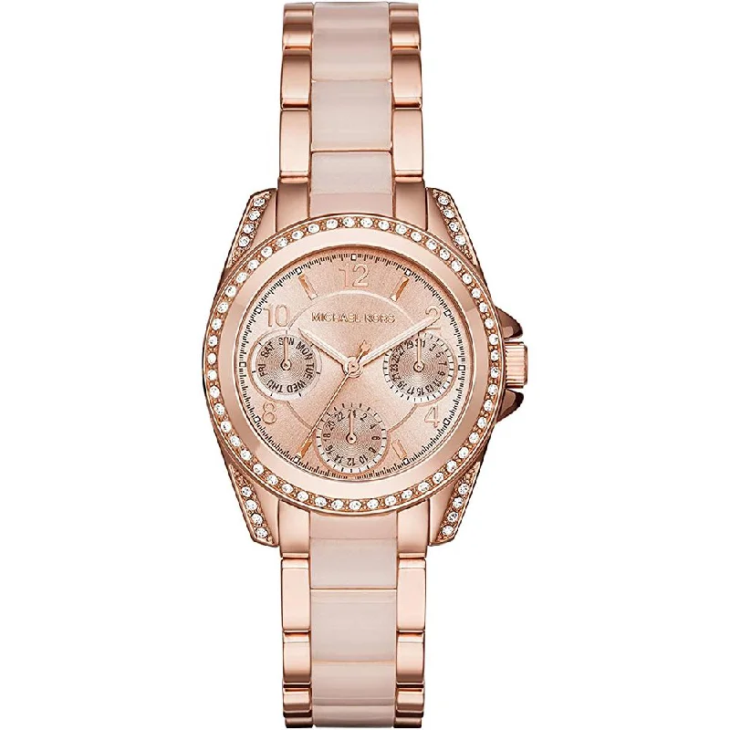 Men's Cushion Case Design Dress Watches-Michael Kors MK6175 Ladies Mini Blair Rose Gold Watch Men's Cushion Case Design Dress Watches-Michael Kors MK6175 Ladies Mini Blair Rose Gold Watch