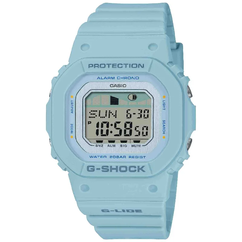 men's skeletonized watches with distinctive design -G-Shock GLX5600 Surfing With Nature Digital Blue