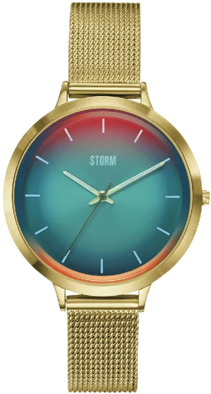 women's Storm vibration alert watches -Storm Watch Styro Mini Gold Turquoise