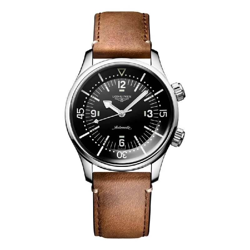 men's chronograph watches with glow-in-the-dark style design -Legend Diver 39mm Black on Strap men's chronograph watches with glow-in-the-dark style design -Legend Diver 39mm Black on Strap
