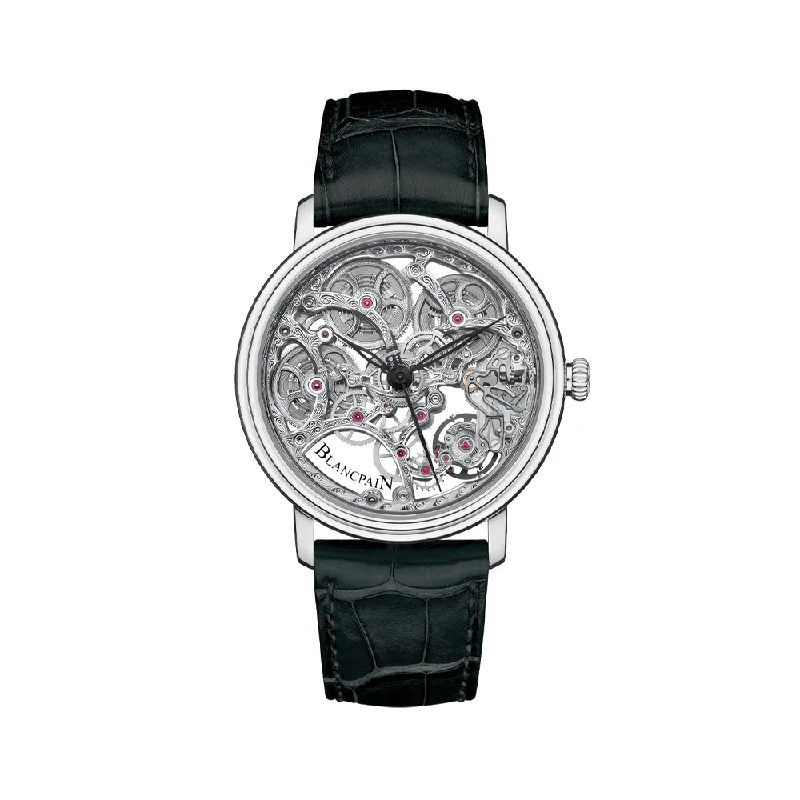 men's digital watches with stopwatch style design -Villeret Squelette 8 Jours White Gold 38mm - Skeleton Dial on Leather Strap men's digital watches with stopwatch style design -Villeret Squelette 8 Jours White Gold 38mm - Skeleton Dial on Leather Strap