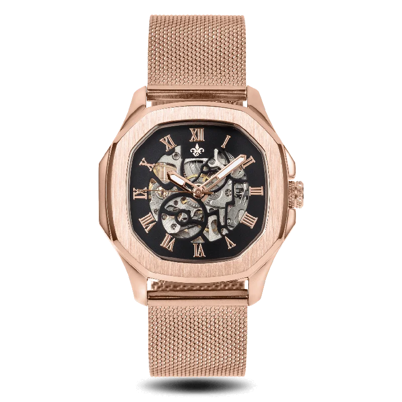 women's mechanical watches with BGW9 SuperLuminova display function -The Ava Automatic - Rose Gold