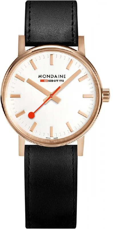 Luxury Women Mondaine watches with silver accents -Mondaine Watch Evo2 Rose Gold D