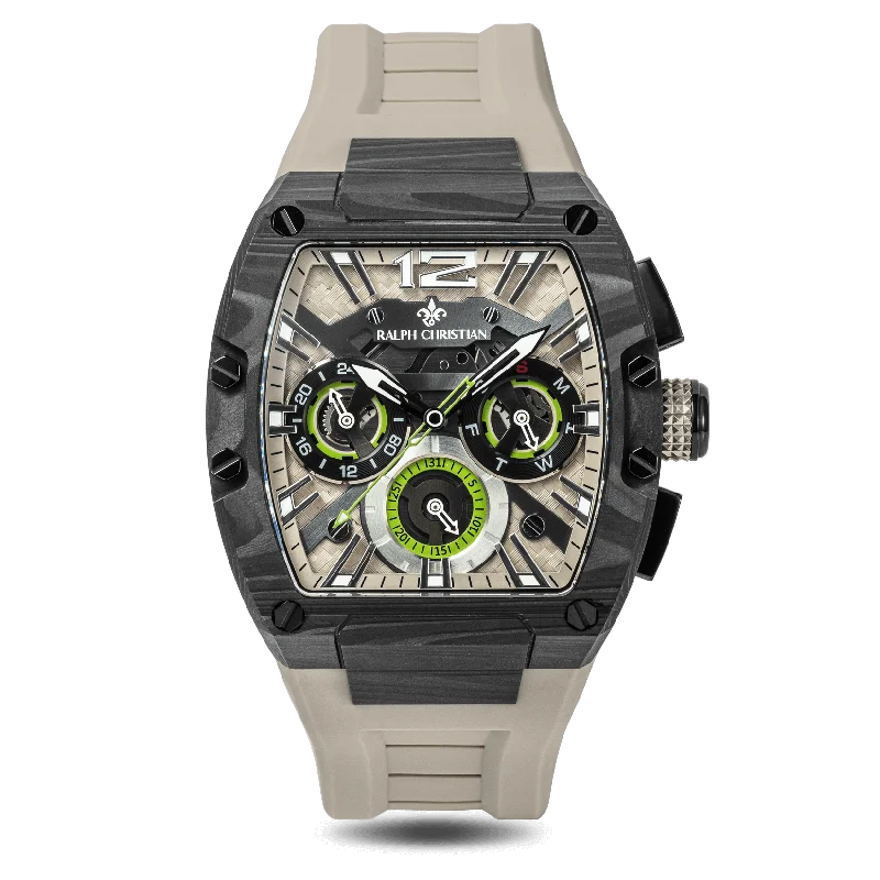 men's mechanical watches with manual winding -The Intrepid Sport Carbon Fiber - Ivory Slate men's mechanical watches with manual winding -The Intrepid Sport Carbon Fiber - Ivory Slate