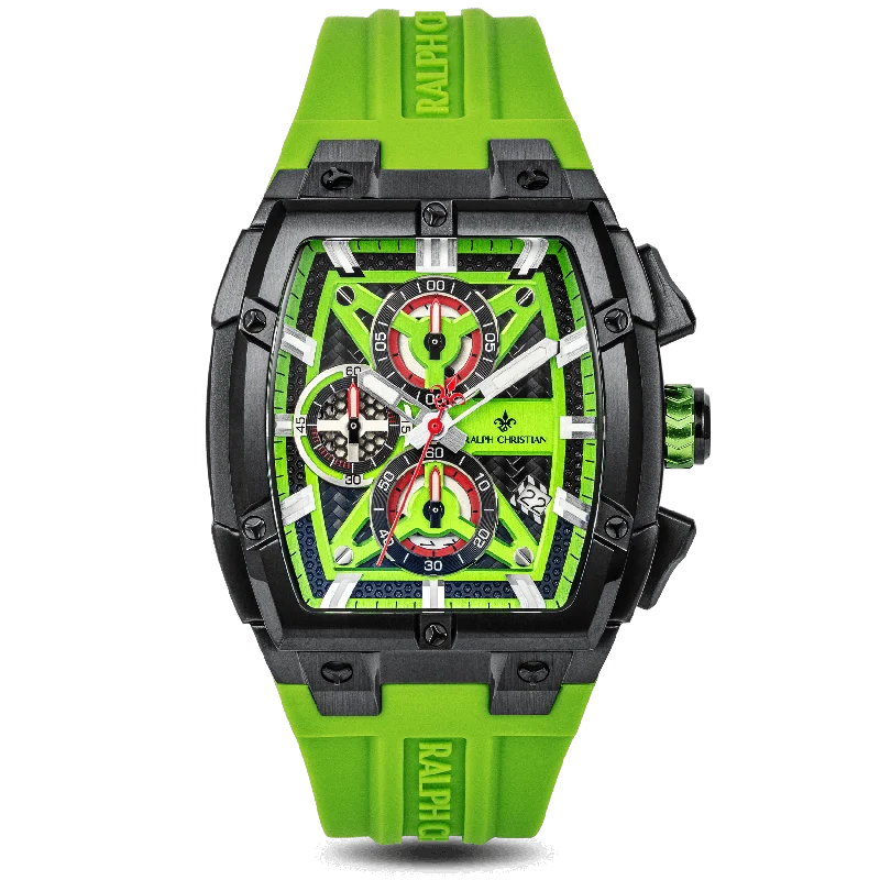 men's mechanical watches with corrosion-resistant design -The Polaris Chrono - Lime Green men's mechanical watches with corrosion-resistant design -The Polaris Chrono - Lime Green