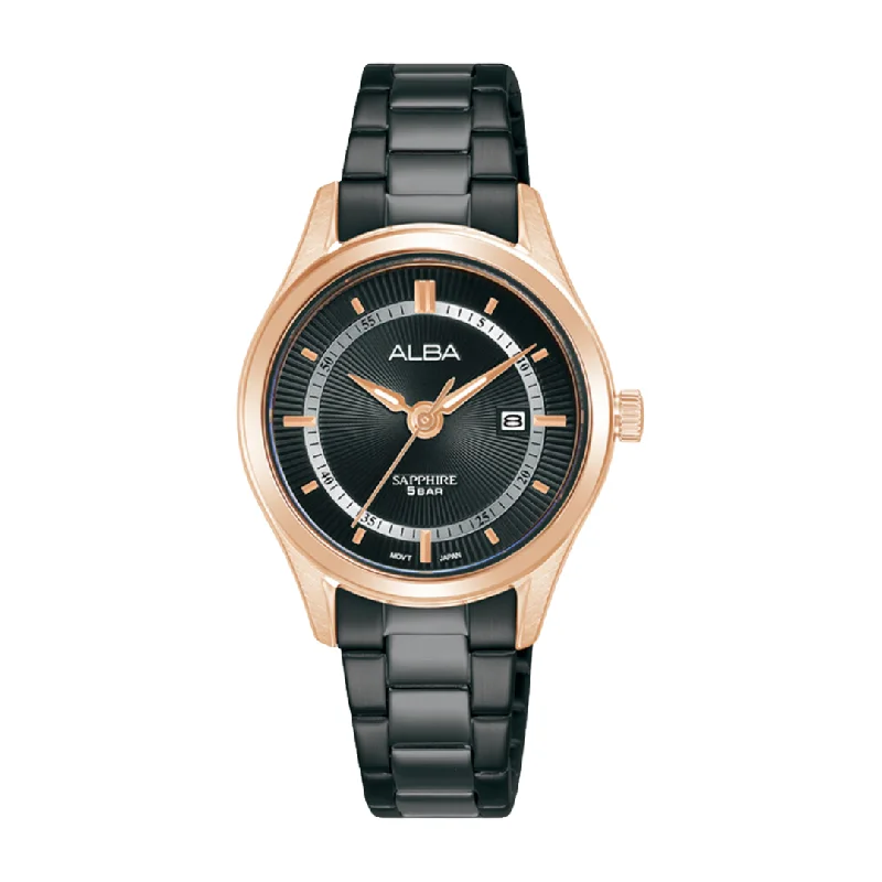 women's mechanical watches with quartz design -ALBA AH7BP8X QUARTZ 3 HANDS DATE WOMEN WATCH