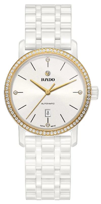 Rado women's watches with Swiss automatic movement-Rado Watch DiaMaster Diamonds White Ceramic Limited Edition Rado women's watches with Swiss automatic movement-Rado Watch DiaMaster Diamonds White Ceramic Limited Edition