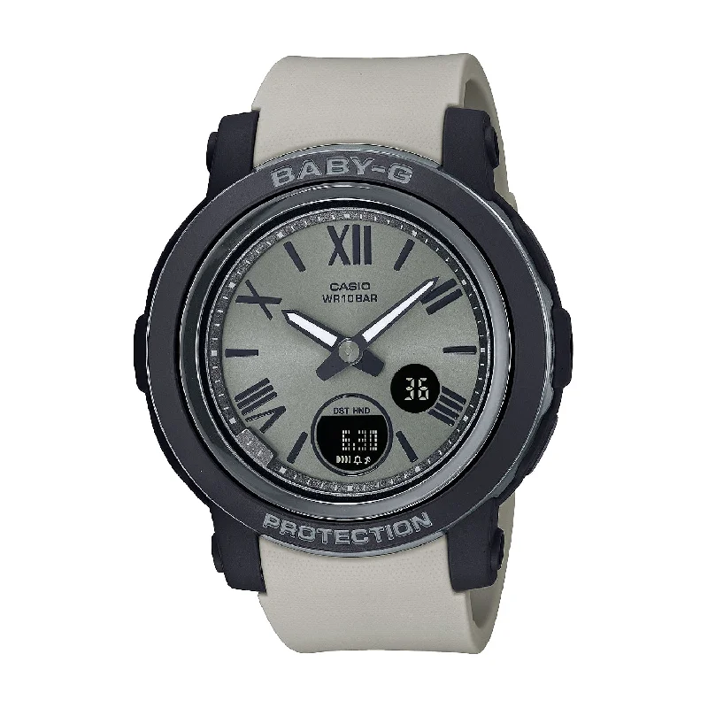 women's Casio sleek design watches -CASIO BABY-G BGA-290-8ADR STANDARD ANALOG-DIGITAL GREY WATCH