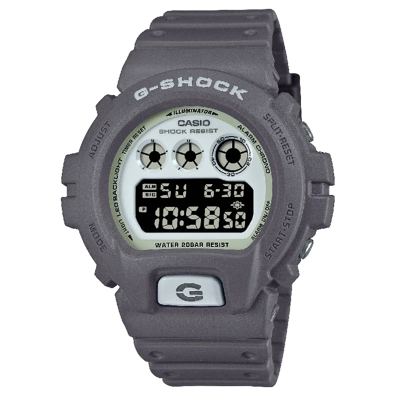 men's skeletonized watches with open heart design -G-Shock DW6900 Hidden Glow Digital Gray men's skeletonized watches with open heart design -G-Shock DW6900 Hidden Glow Digital Gray