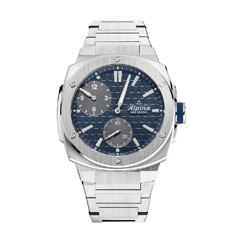 men's pilot watches with chime design -Alpiner Extreme Automatic Regulator Blue