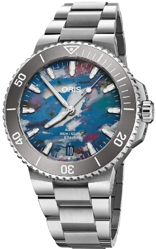 men's mechanical watches with concave design -Oris Aquis Date Upcycle Calibre 400 43.5mm men's mechanical watches with concave design -Oris Aquis Date Upcycle Calibre 400 43.5mm