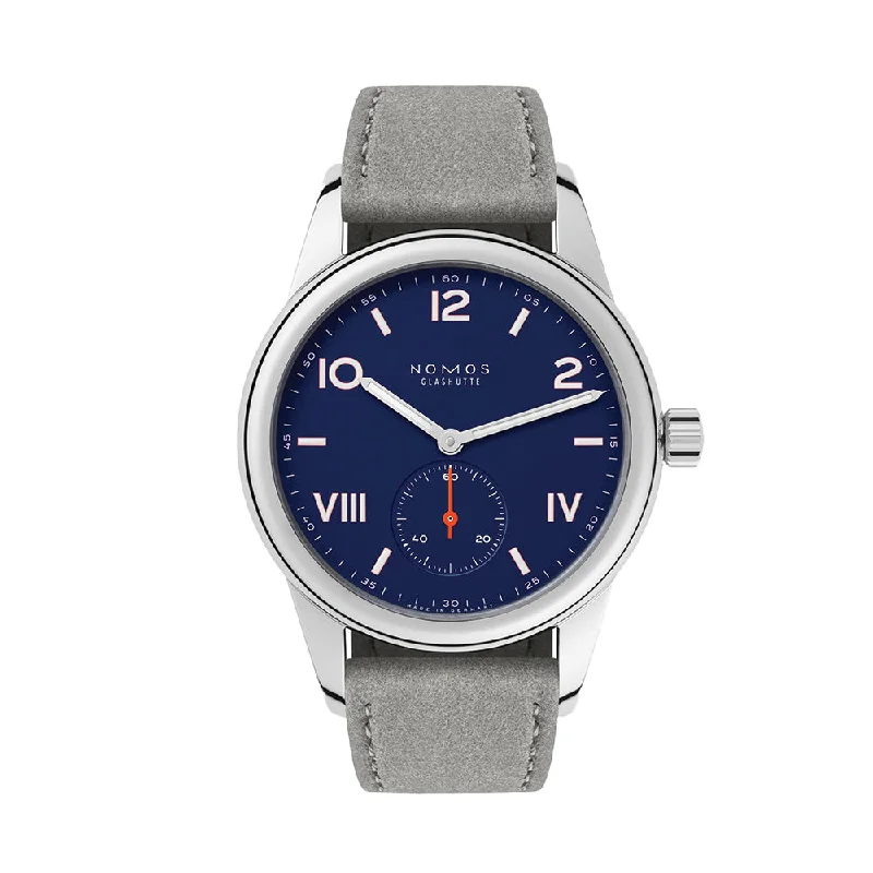 slim-profile dress watches-Club Campus Sapphire Back 36mm - Night Sky on Leather Strap