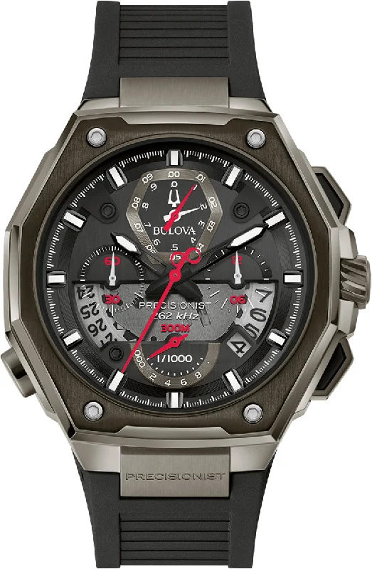 men's chronograph watches with solar style design -Bulova Precisionist X Chronograph