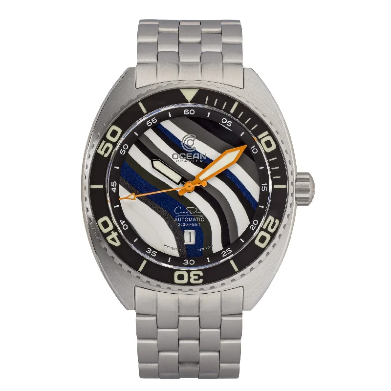 men's skeletonized watches with distinctive design -Ocean Crawler Core Diver Automatic Fordite Type C Limited Edition men's skeletonized watches with distinctive design -Ocean Crawler Core Diver Automatic Fordite Type C Limited Edition