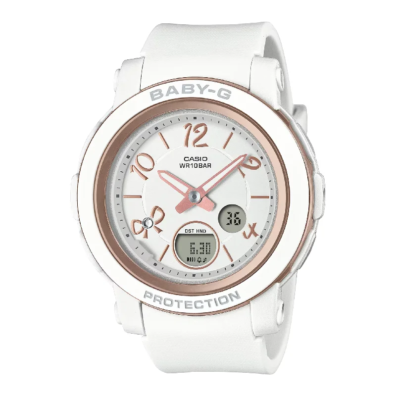 women's Casio luxury watches -CASIO BABY-G BGA-290RA-7ADR RIBBON WHITE WOMEN WATCH