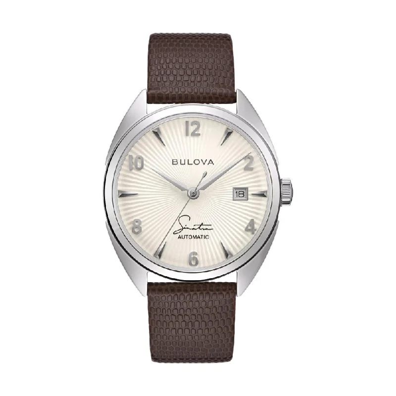 men's chronograph watches with corrosion-resistant design -Fly Me To The Moon Silver Dial Brown Strap