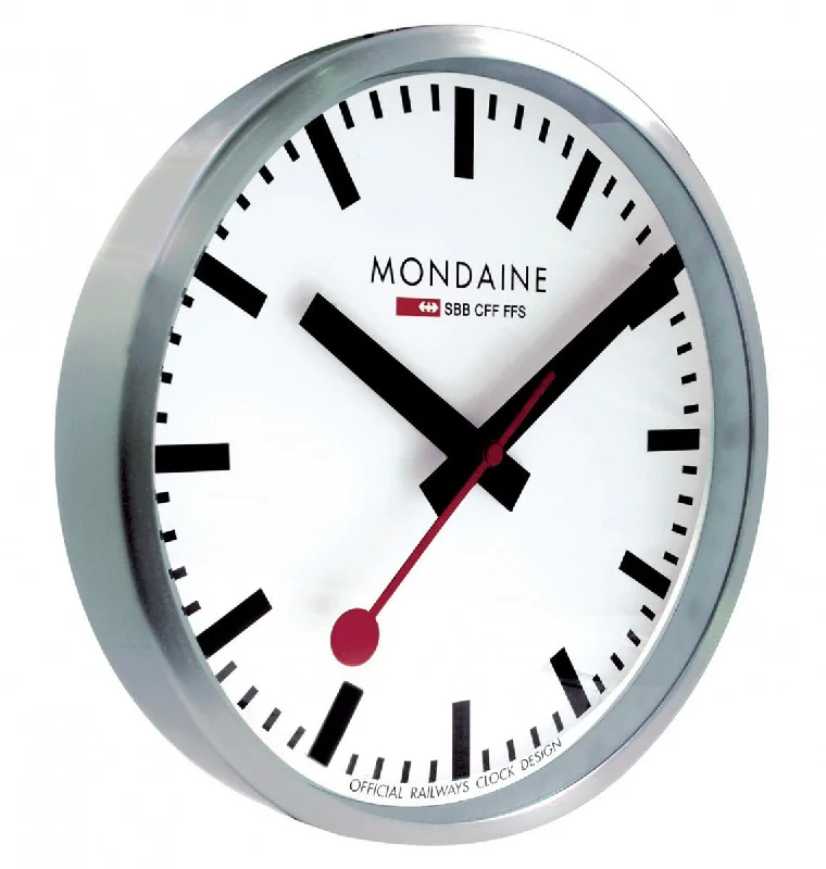 men's mechanical watches with date magnifier design -Mondaine Clock Wall 25cm