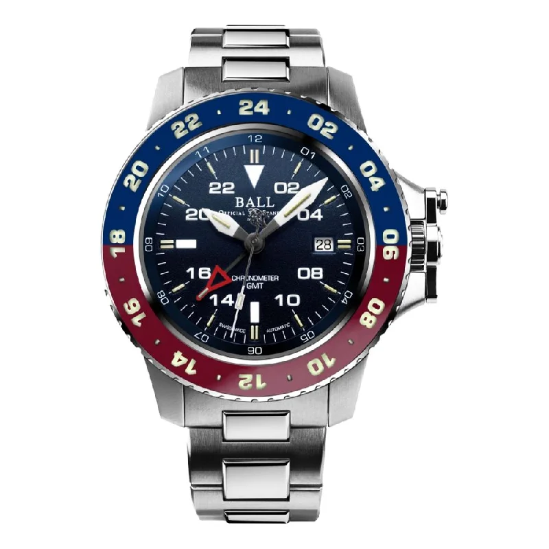 men's chronograph watches with day-night design -Hydrocarbon AeroGMT II