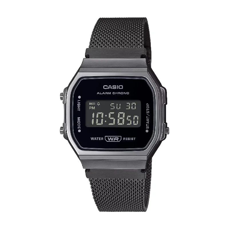 men's Cartier cyclops design watches -CASIO GENERAL VINTAGE A168WEMB-1BDF DIGITAL BLACK MEN WATCH