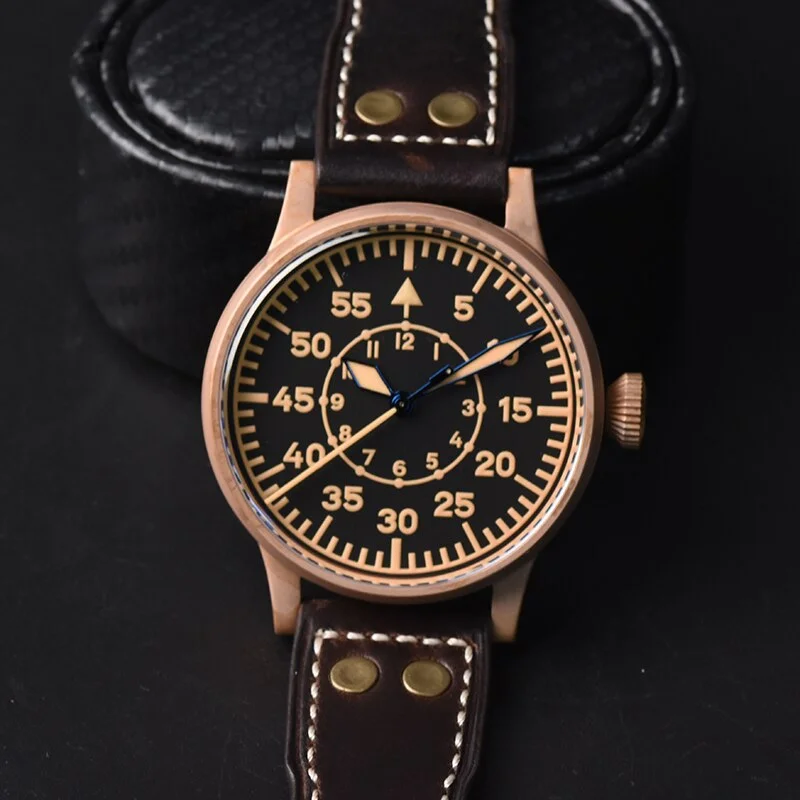 men's pilot watches with corrosion-resistant design -Hruodland PT5000 Bronze Flieger Pilot Watch men's pilot watches with corrosion-resistant design -Hruodland PT5000 Bronze Flieger Pilot Watch