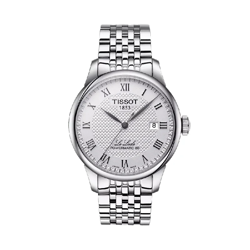 men's no-date dive watches -Le Locle Powermatic 80 39.3mm - Silver on Bracelet
