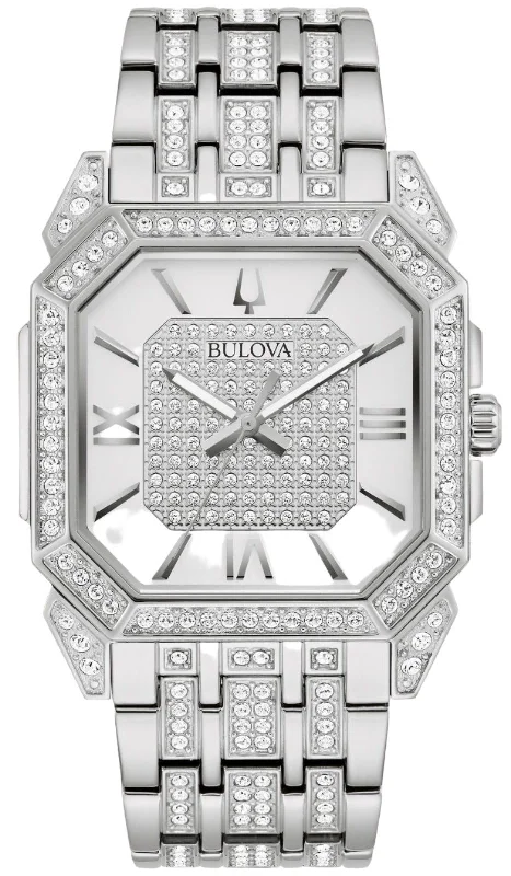 men's mechanical watches with double-domed design -Bulova Crystal Octava Mens