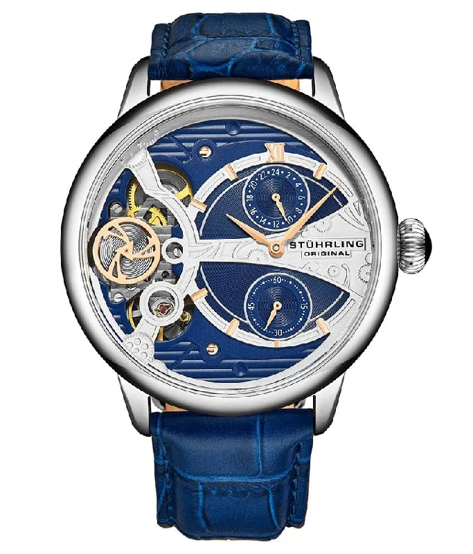 Blue Dial / Silver Case / Blue Leather Strap Silver Tang Buckle