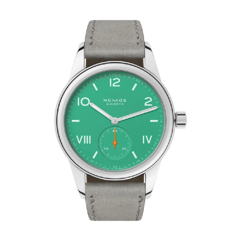 men's chronograph watches with monogram engraving design -Club Campus 36mm - Electric Green on Leather Strap men's chronograph watches with monogram engraving design -Club Campus 36mm - Electric Green on Leather Strap