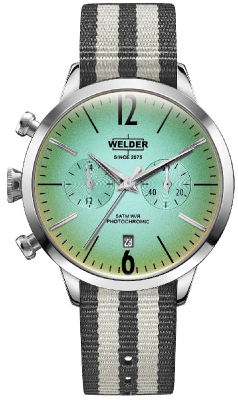 women's mechanical watches with canvas style straps -Welder Watch Moody K55 Chrono Mono Time Ladies