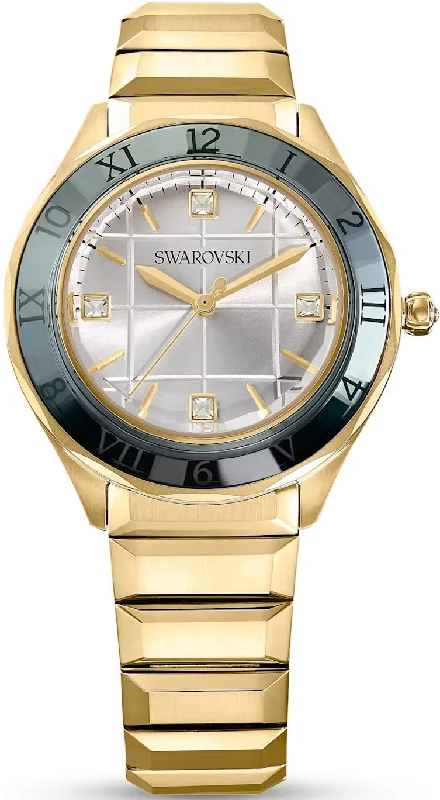 women's mechanical watches with leap year design -Swarovski Dectera Gold Bracelet