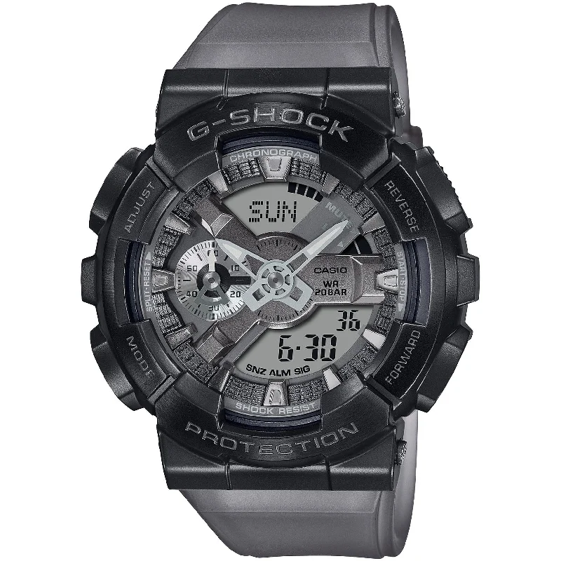 men's skeletonized watches with black rubber strap -G-Shock GM110MF Midnight Fog Gray Limited Edition men's skeletonized watches with black rubber strap -G-Shock GM110MF Midnight Fog Gray Limited Edition