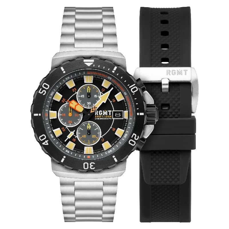 men's field watches with 12-hour style design -RGMT Trench Chronograph Midnight Black