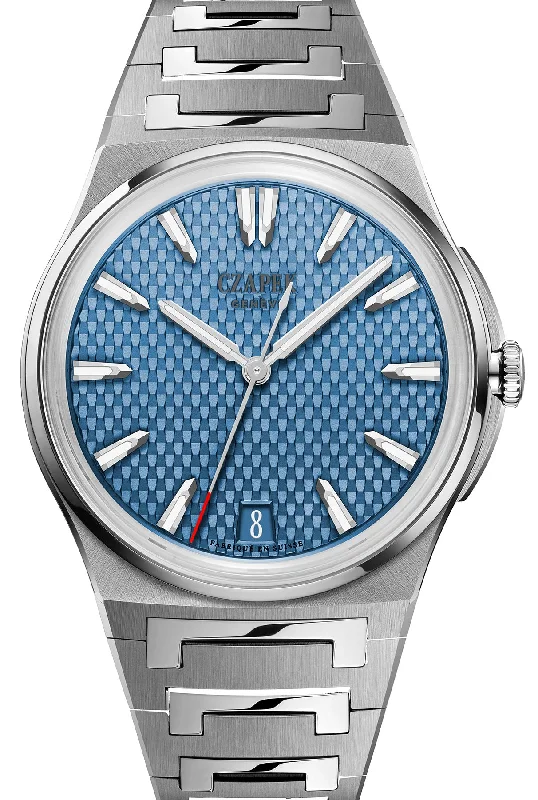 men's mechanical watches with backlight display -Czapek Antarctique Passage de Drake Glacier Blue S 38.5mm