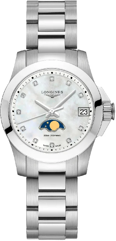 women's Longines ergonomic style design for comfort -Longines Watch Conquest Ladies women's Longines ergonomic style design for comfort -Longines Watch Conquest Ladies