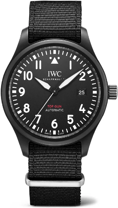 men's mechanical watches with day display function -IWC Pilots Automatic Top Gun