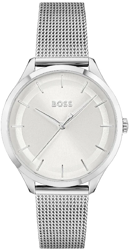 women's mechanical watches with logo engraving design -Boss Pura