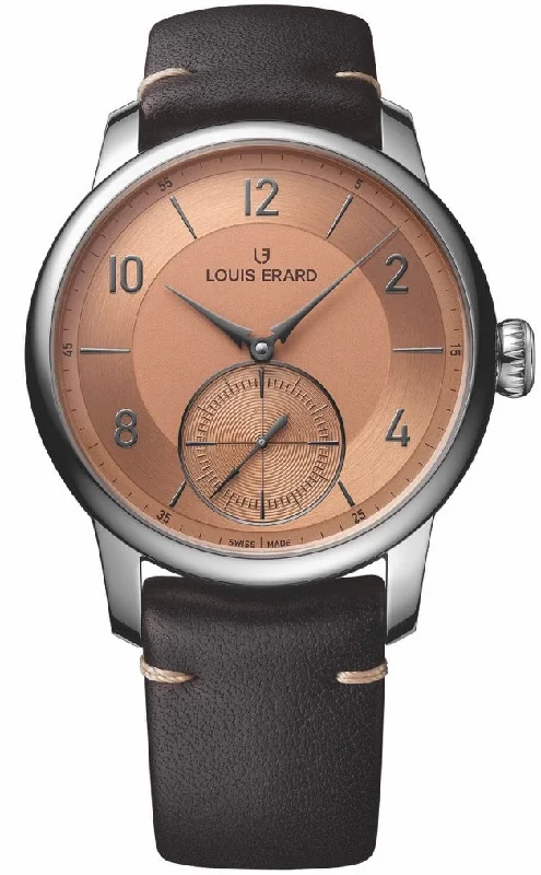 men's mechanical watches with vibration alert display -Louis Erard Excellence Petite Seconde Terracotta 39mm